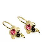 Rubis Or jaune 14 carats Des boucles d'oreilles Artisanat vintage vec028y